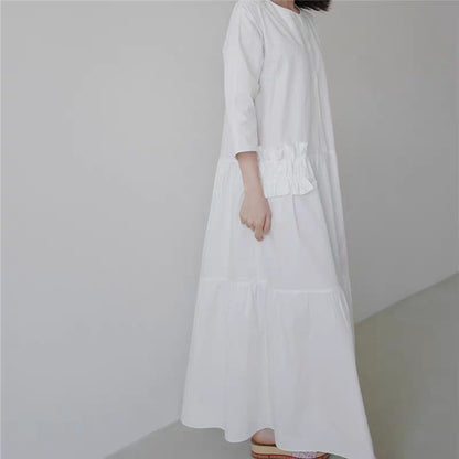 Casual Ruffled Women Long Shirt Dresses