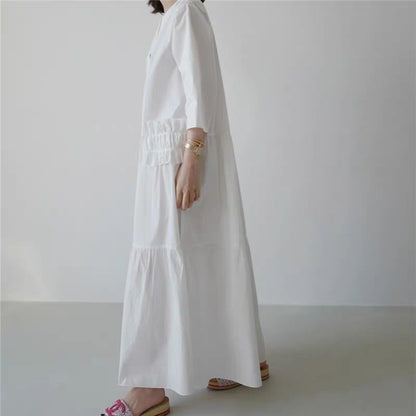Casual Ruffled Women Long Shirt Dresses