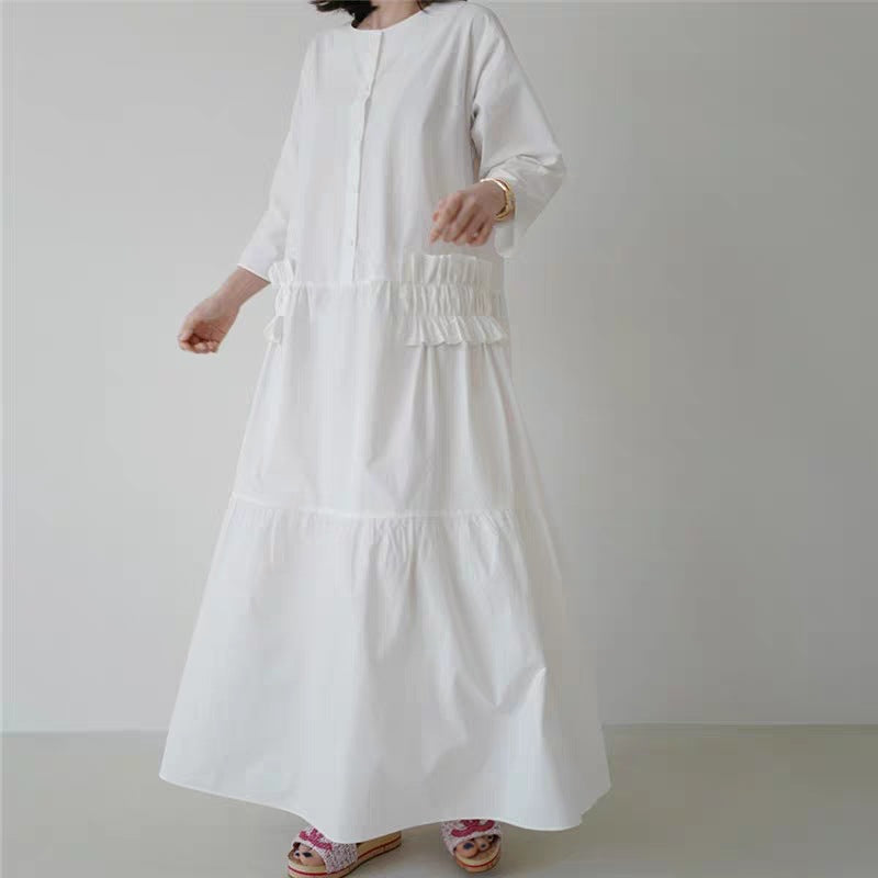 Casual Ruffled Women Long Shirt Dresses