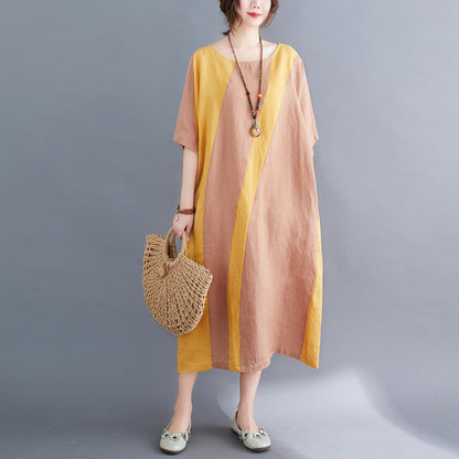 Women Summer Linen Plus Sizes Vintage Dresses