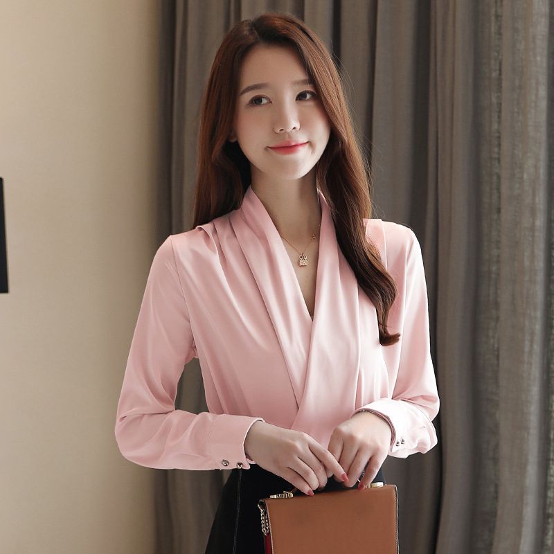 Summer Office Lady Long Sleeves Chiffon Shirts