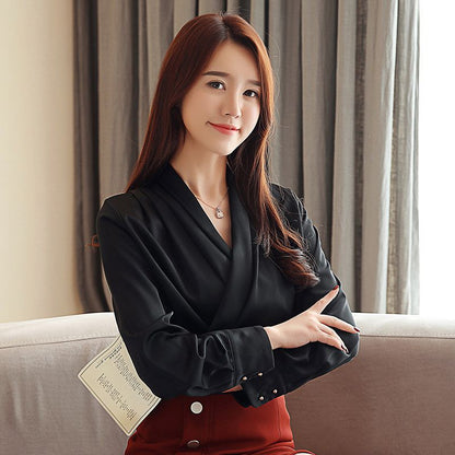 Summer Office Lady Long Sleeves Chiffon Shirts