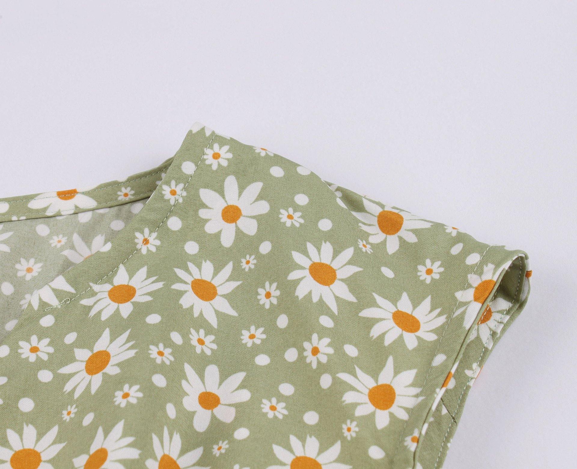 Summer Sleevess Retro Floral Print Women Dresses-STYLEGOING