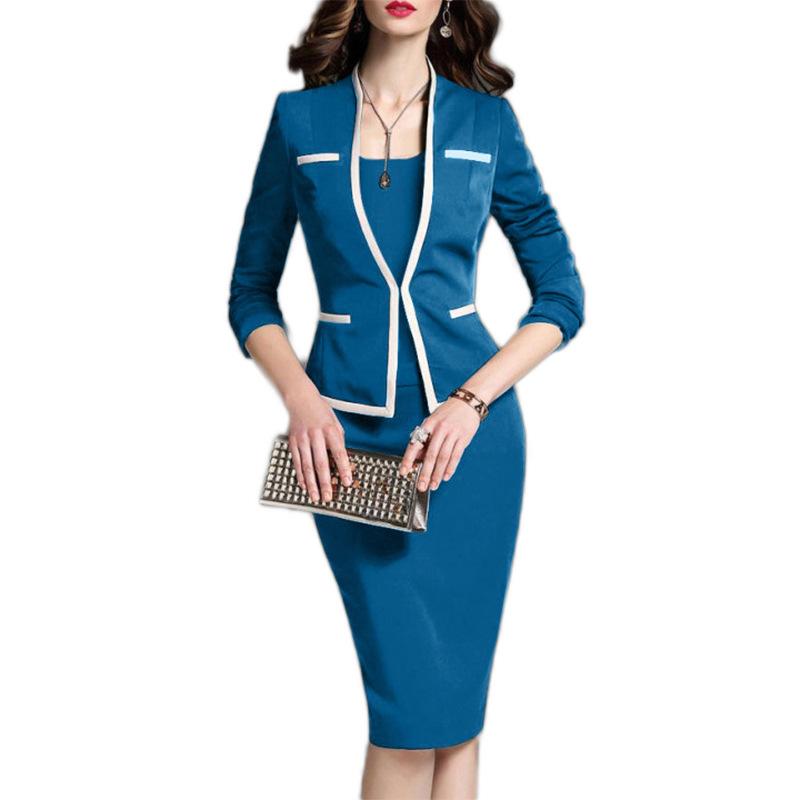 Women Sexy Turnover Bodycon Office Lady Outfits-STYLEGOING