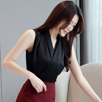 Fashion Chiffon Summer Women Sleeveless Tops