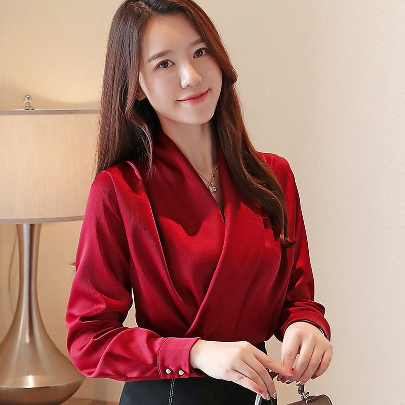 Summer Office Lady Long Sleeves Chiffon Shirts