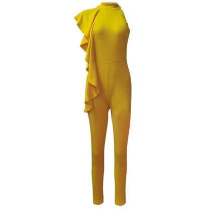 Sexy Halter Sheath Ruffled Women Jumsuites-STYLEGOING