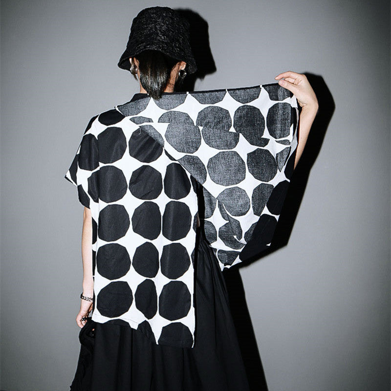 Designed Black and White Dot Short  T Shirts and Skits