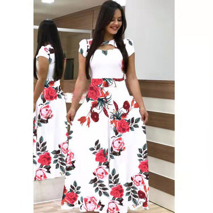 Elegant Floral Print Long Dresses for Women