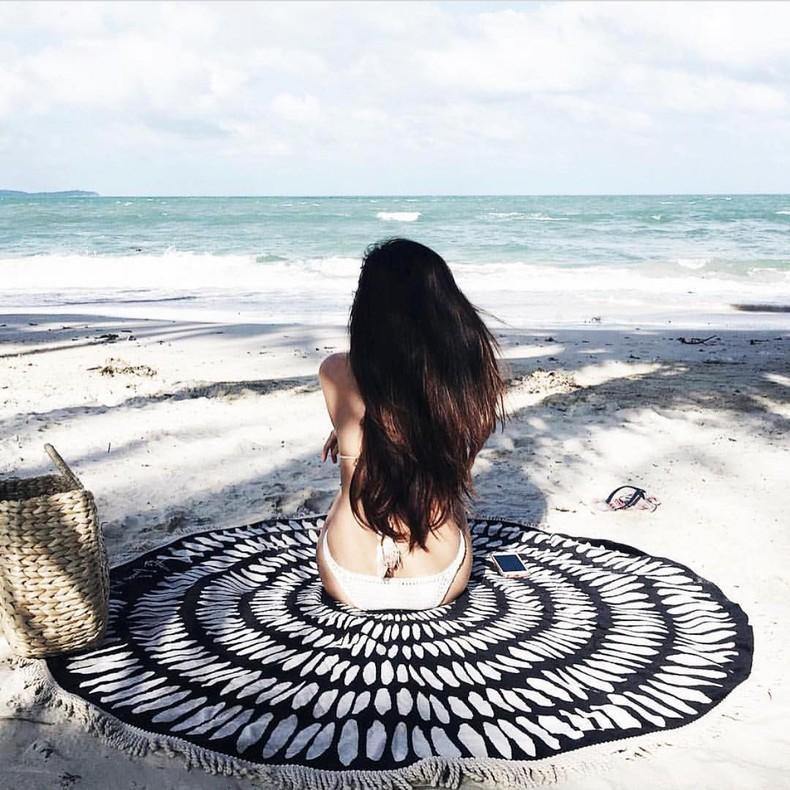 Women Summer Beach Fast Drying Print Beach Towel-STYLEGOING
