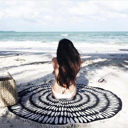 Women Summer Beach Fast Drying Print Beach Towel-STYLEGOING