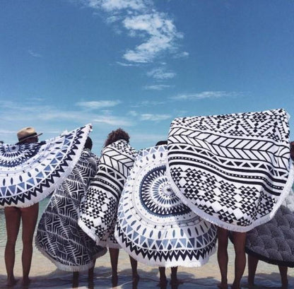 Women Summer Beach Fast Drying Print Beach Towel-STYLEGOING