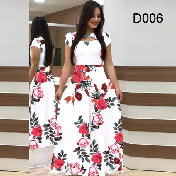 Elegant Floral Print Long Dresses for Women