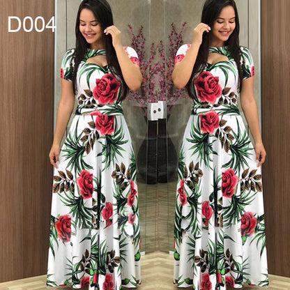 Elegant Floral Print Long Dresses for Women