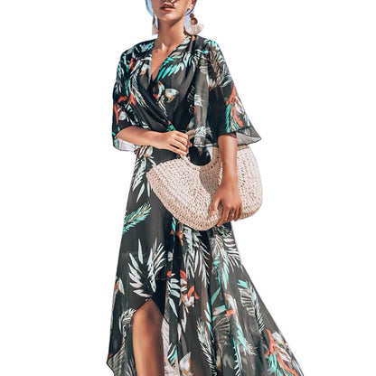 Summer Women Chiffon Long Beach Dresses Cover Ups