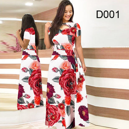 Elegant Floral Print Long Dresses for Women
