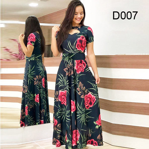 Elegant Floral Print Long Dresses for Women