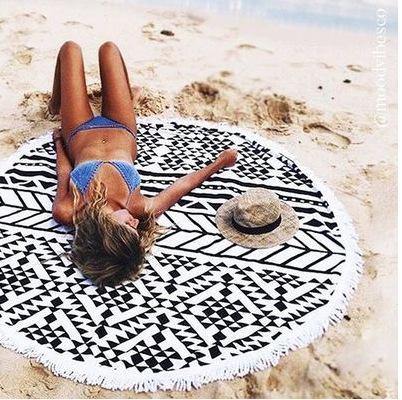 Women Summer Beach Fast Drying Print Beach Towel-STYLEGOING