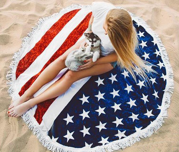 Women Summer Beach Fast Drying Print Beach Towel-STYLEGOING