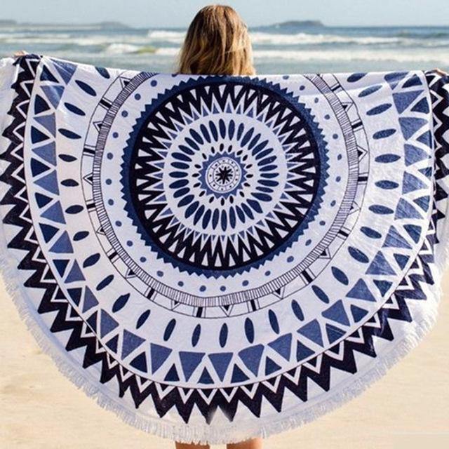Women Summer Beach Fast Drying Print Beach Towel-STYLEGOING