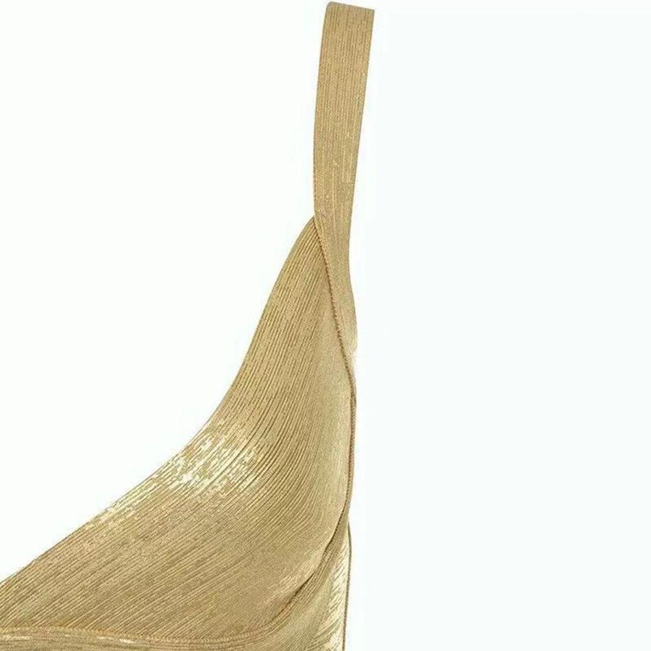 Gold Bandage Sexy Party Evening Dresses-STYLEGOING
