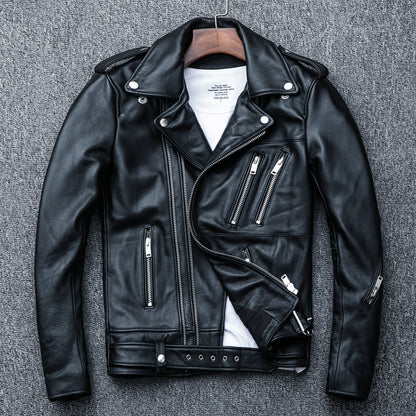 Designed Motorcycle Cowhide Leather Jackets for Men
