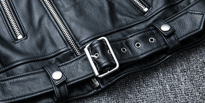 Designed Motorcycle Cowhide Leather Jackets for Men