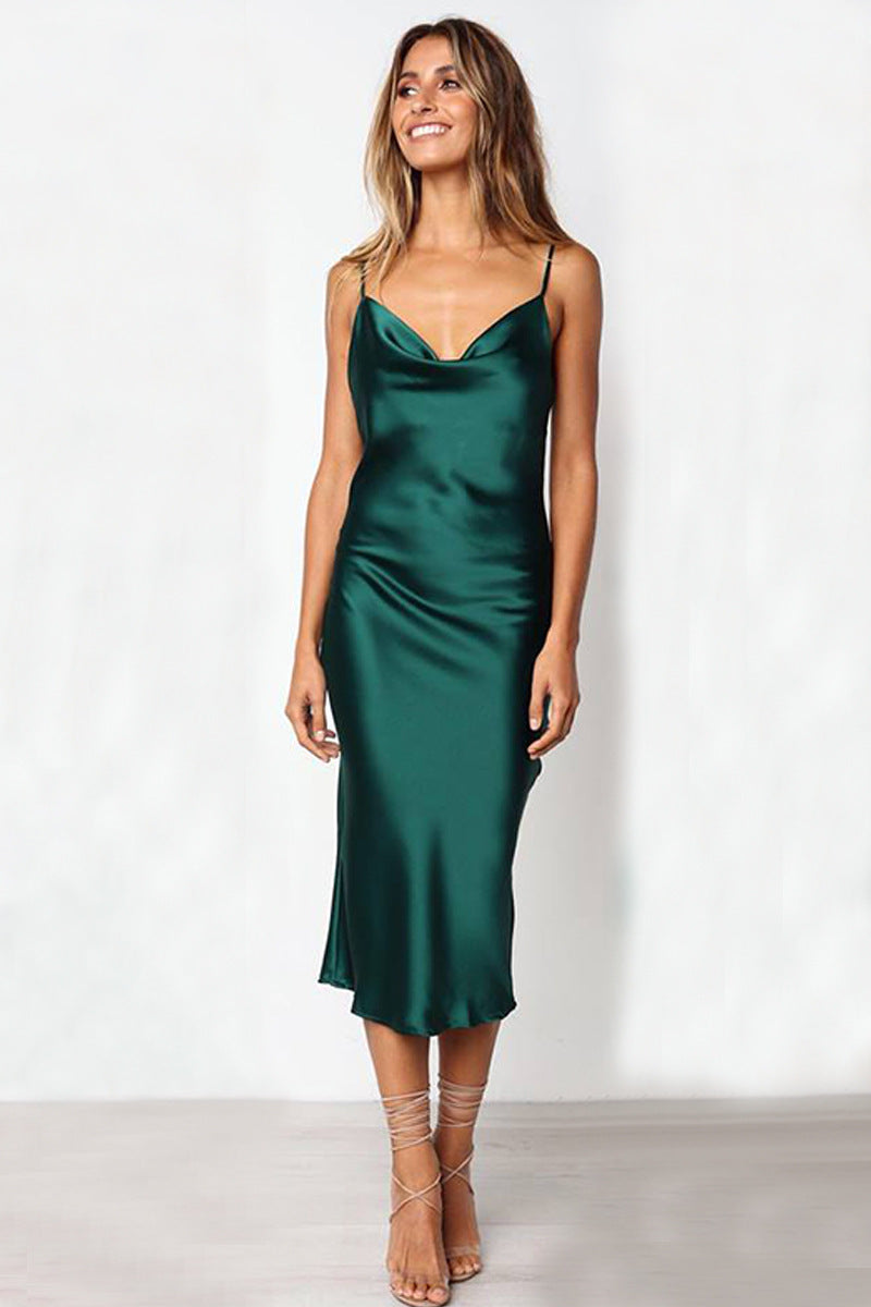 Sexy Satin Halter Home Wear Dresses