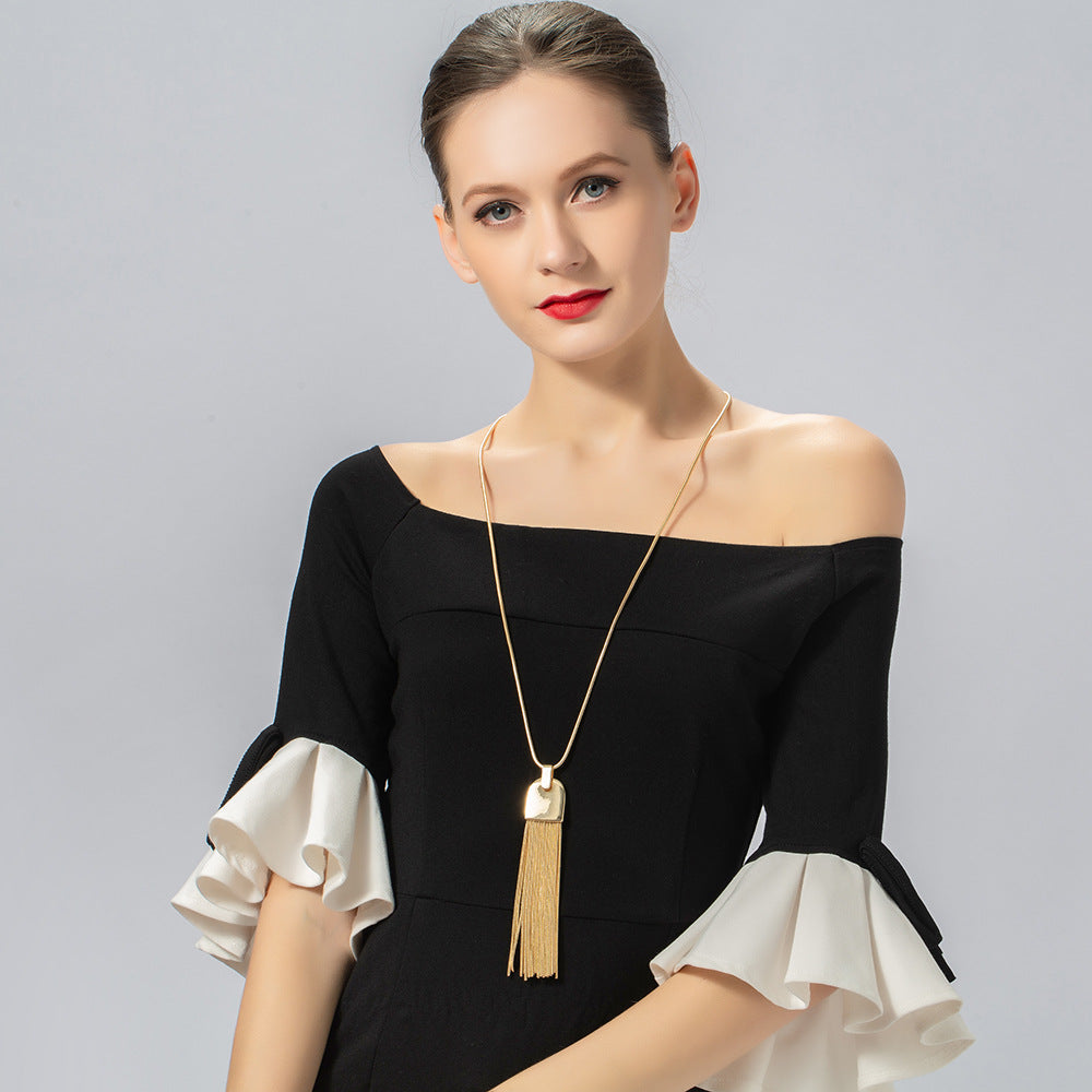 Women Fashion Tassels Long Sweater Chains