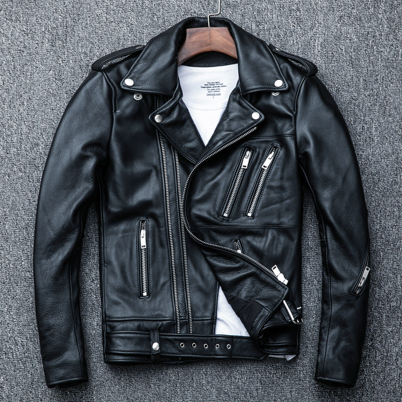 Designed Motorcycle Cowhide Leather Jackets for Men