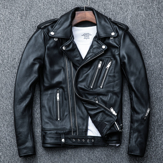 Designed Motorcycle Cowhide Leather Jackets for Men