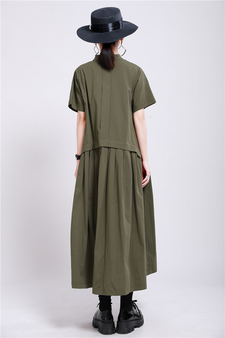 Elegant Linen Short Sleeves Summer Long Dresses