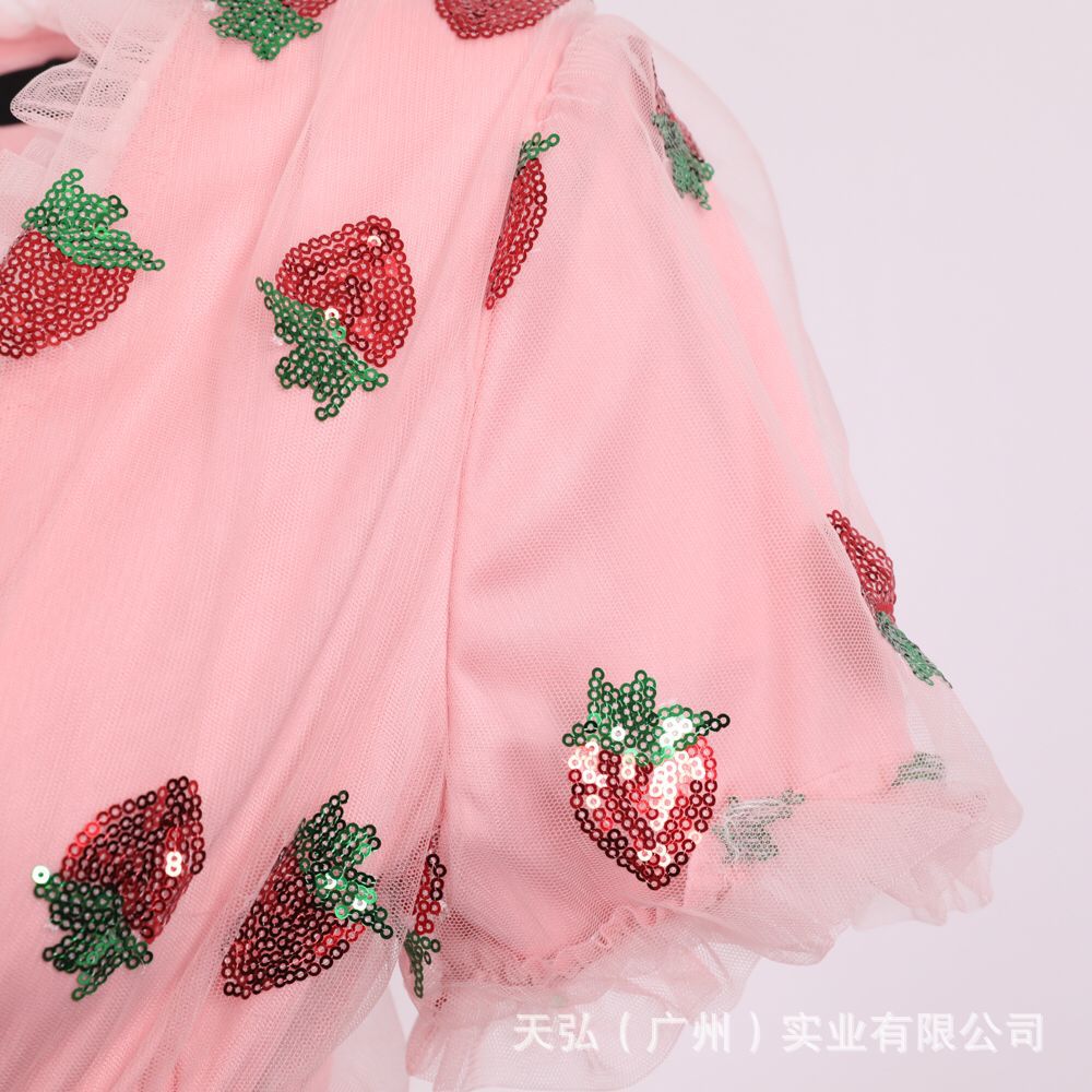 Sweet Puff Sleeves Strawberry Plus Sizes Summer Dresses