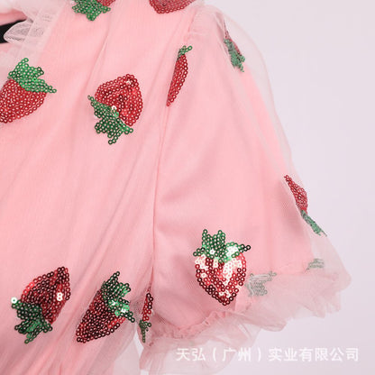 Sweet Puff Sleeves Strawberry Plus Sizes Summer Dresses