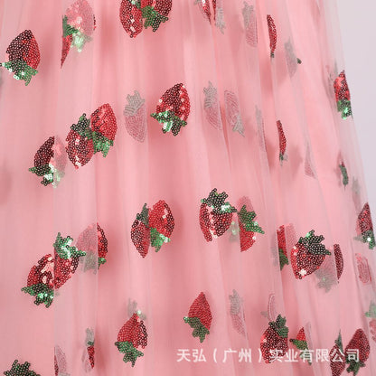 Sweet Puff Sleeves Strawberry Plus Sizes Summer Dresses