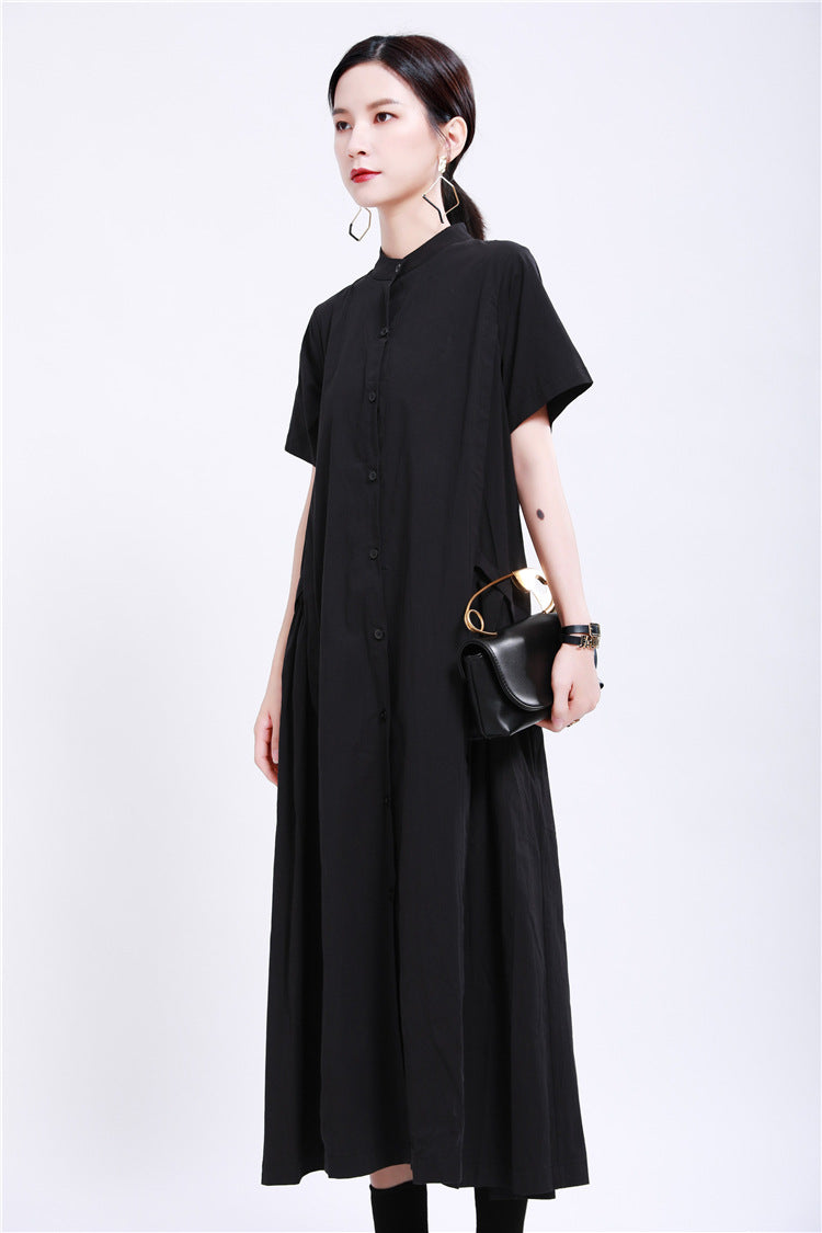 Elegant Linen Short Sleeves Summer Long Dresses