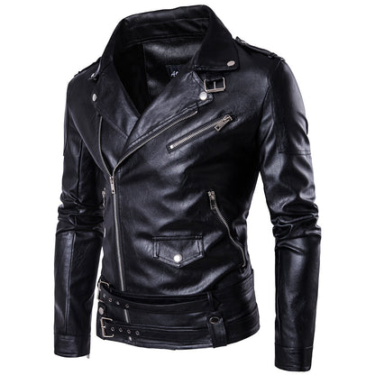 Black PU Leather Motocycle Jackets for Men