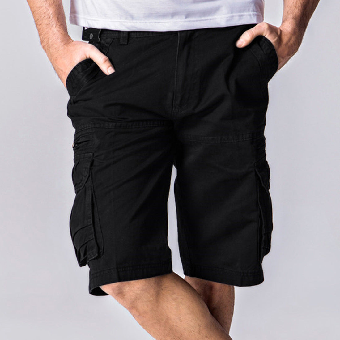 Plus Sizes Cotton Cropped Short Pants for Men