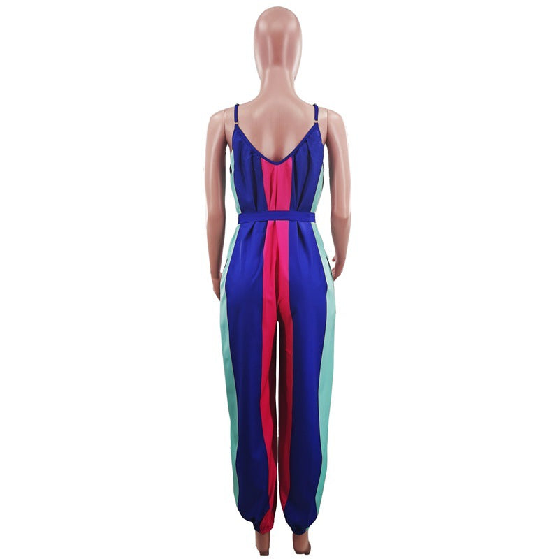 Summer Colorful Striped Women Jumpsuits