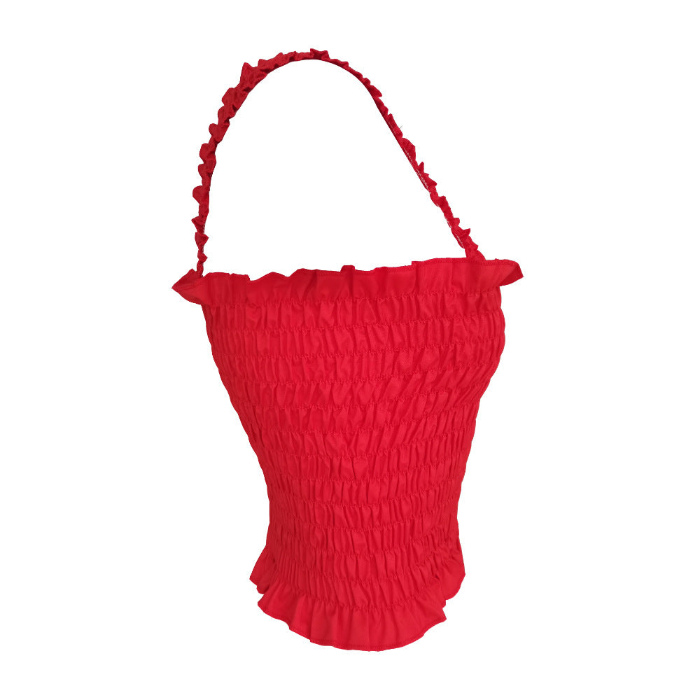 Summer Red Elastic Women Tank Tops