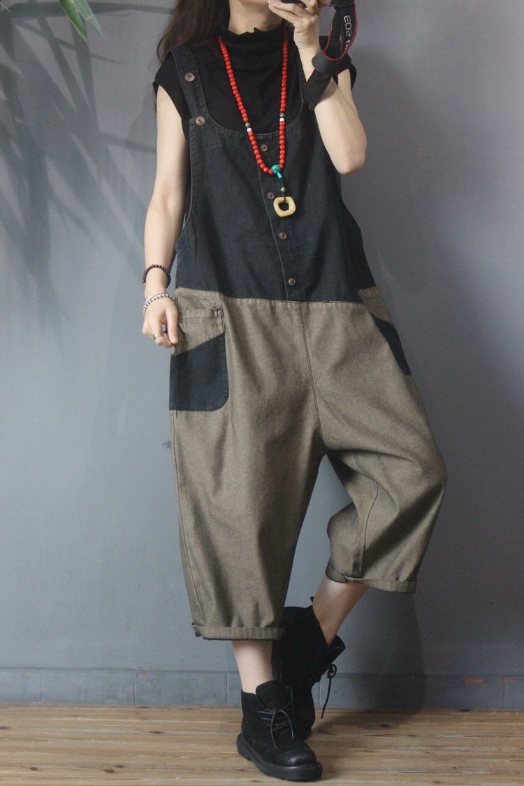 Vintage Women Split Joint Rompers-STYLEGOING