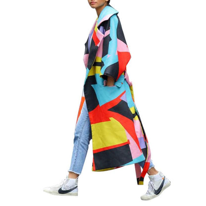 Women New Split Joint Long Overcoat-STYLEGOING