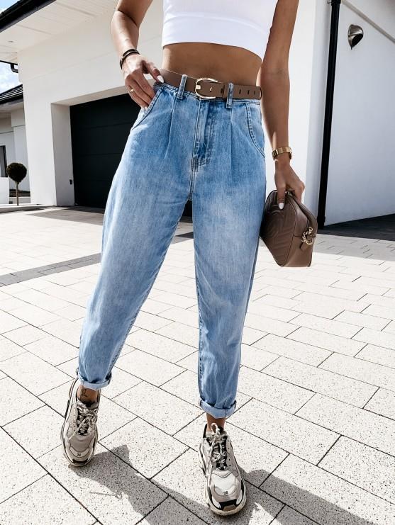 Casual High Waist Bule Women Jeans