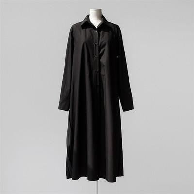 Classy Women Plus Sizes Pleated Long Shirt Dresses-STYLEGOING