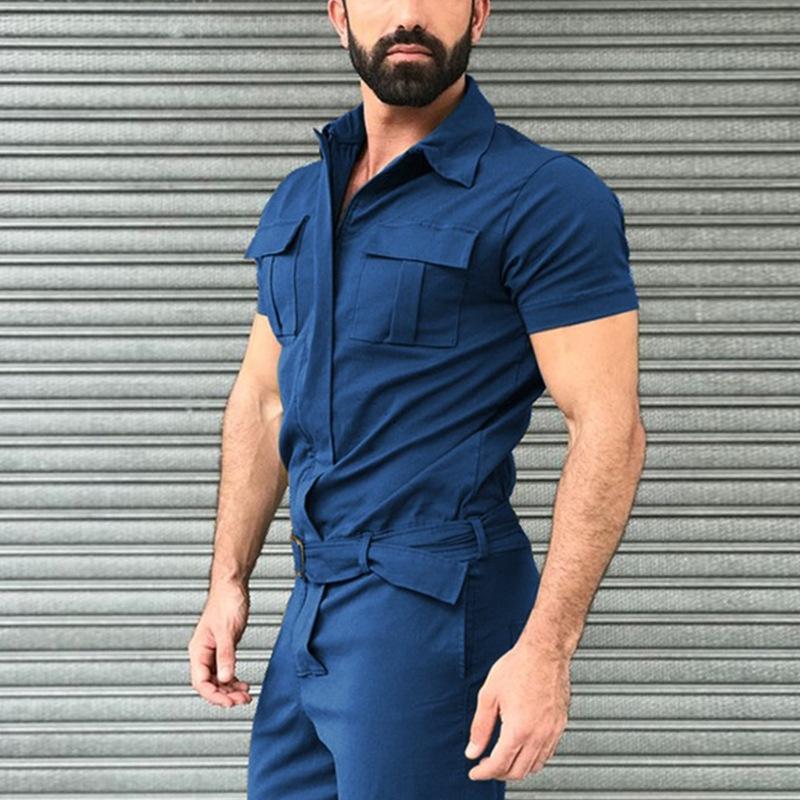 Leisure Slim Waist Overall Jumpsuits for Men-STYLEGOING