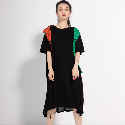 Leisure Linen Summer Women Plus Sizes Midi Dresses