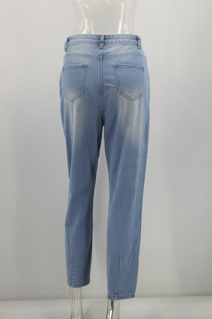 Casual High Waist Bule Women Jeans