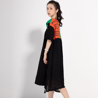 Leisure Linen Summer Women Plus Sizes Midi Dresses