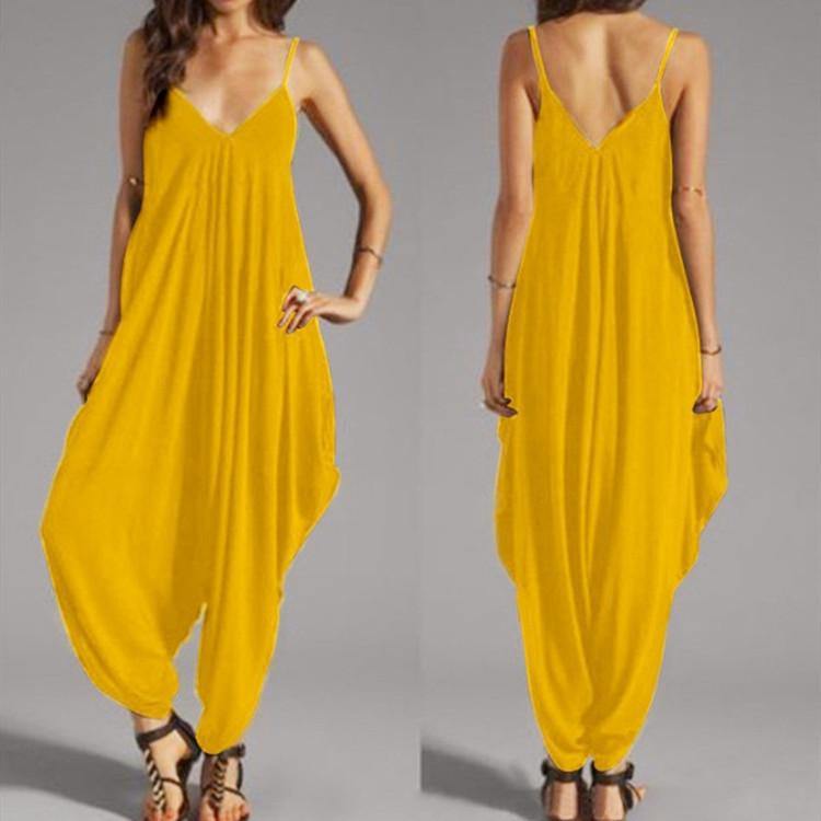 Women Sexy V-neck Casual Jumpsuits-STYLEGOING