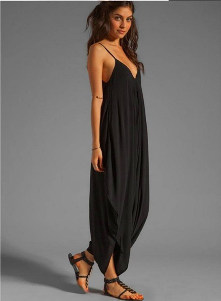 Women Sexy V-neck Casual Jumpsuits-STYLEGOING